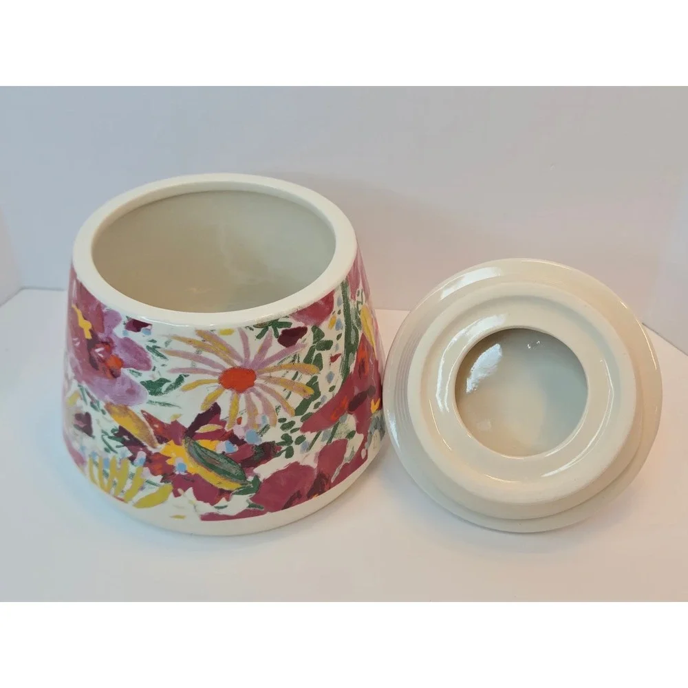 Opalhouse Unicorn Canister Ceramic Trinket Treat Jar‎ with Lid Floral Gold Horn